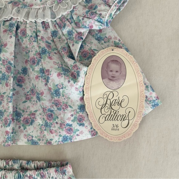 Rare Editions Vintage Baby Girl Floral Bloomer Set - Picture 2 of 7